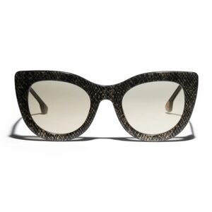 NWT Alice + Olivia DELANCEY Cat-Eye Sunglasses Silver Snake